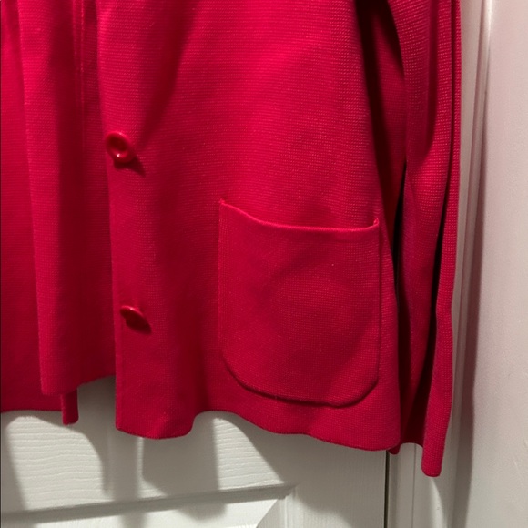 Talbots Pink Ribbed Knit jacket - Picture 3 of 6